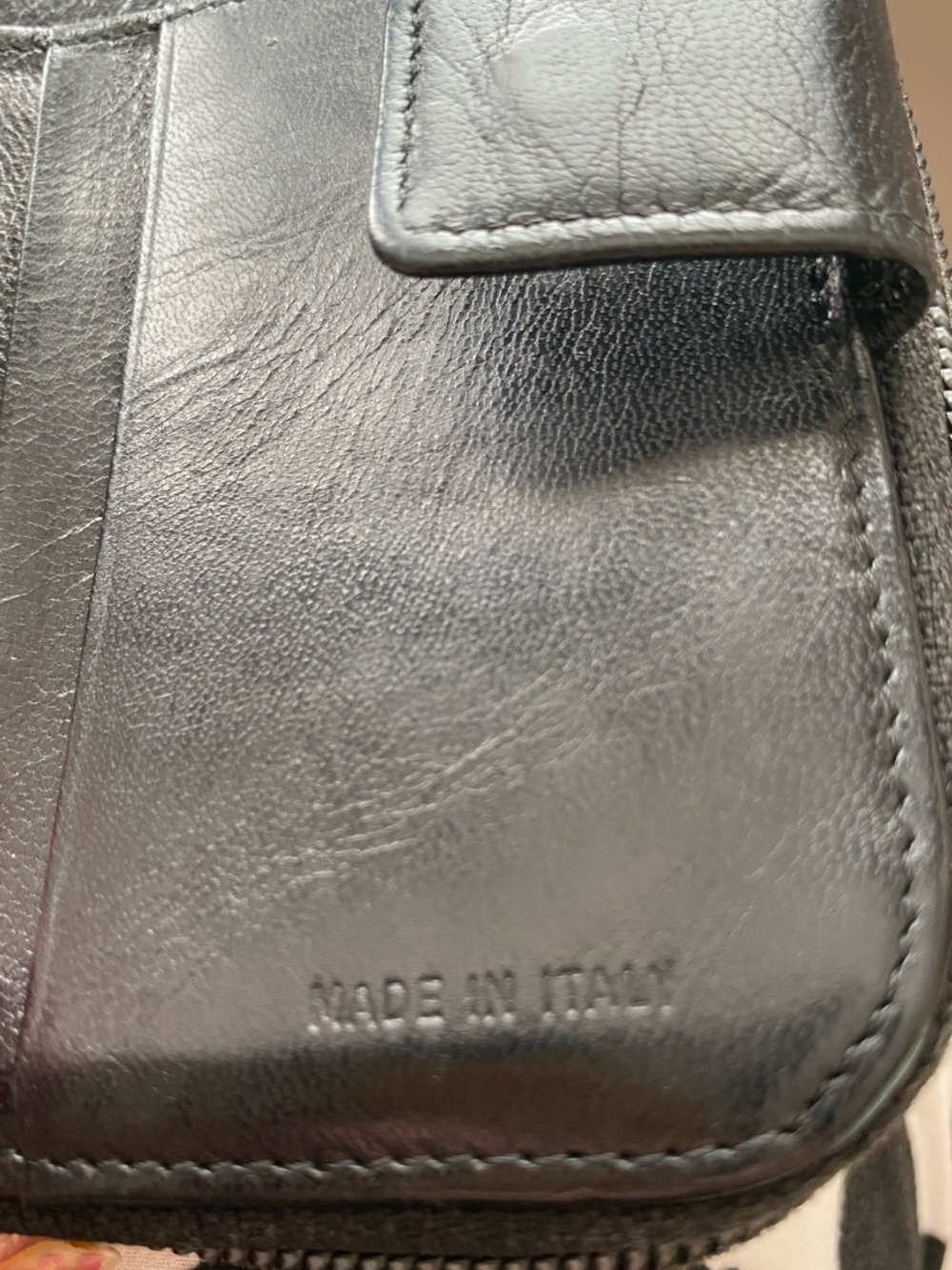 Prada Black Leather Woman/ Men's Zip-Around Wallet with Signature Triangle Logo - Picture 9 of 10